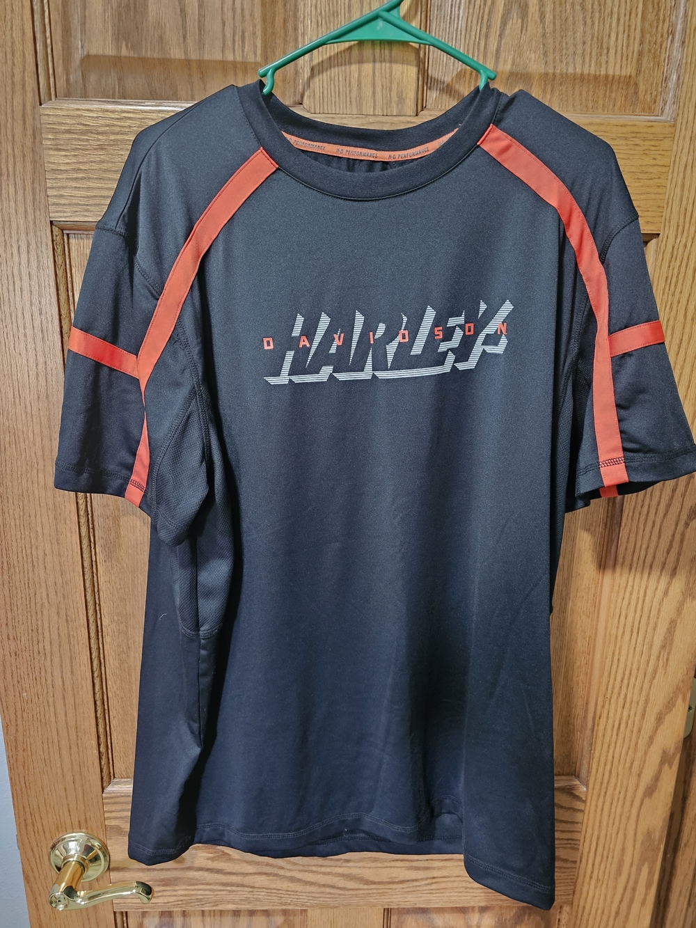 Harley-Davidson Black Athletic Tee with Orange Accents